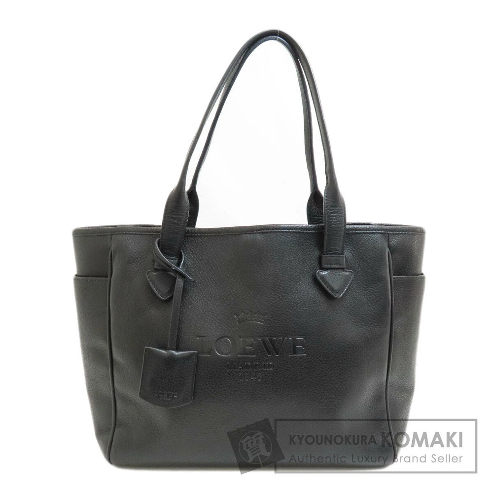 Loewe logo embossed leather tote bag
